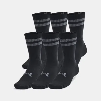 UNDER ARMOUR ESSENTIAL UNISEX 6-PACK CREW SOCKS WHITE