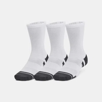 UNDER ARMOUR PERFORMANCE TECH™ UNISEX 3-PACK CREW SOCKS WHITE
