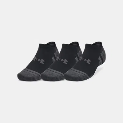 UNDER ARMOUR PERFORMANCE TECH UNISEX 3-PACK NO SHOW SOCKS BLACK