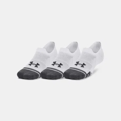 UNDER ARMOUR PERFORMANCE TECH ULTRA LOW UNISEX 3-PACK TAB SOCKS WHITE