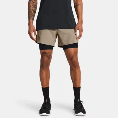 UNDER ARMOUR SHORT 2 EN 1 UNDER ARMOUR VANISH ELITE POUR HOMME TIMBERWOLF TAUPE