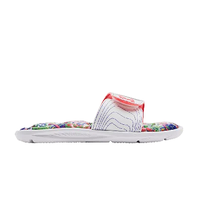 UNDER ARMOUR WMNS IGNITE 6 GRAPHIC FOOTBED SLIDE 'WHITE BLITZ RED'