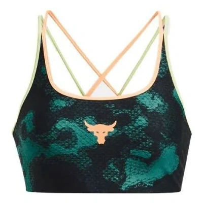 UNDER ARMOUR (WMNS) Under Armour Project Rock Crossback Sports Bra 'Green Black'