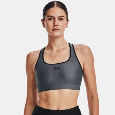 UNDER ARMOUR HEATGEAR® MID WOMEN'S PADLESS SPORTS BRA PITCH GRAY
