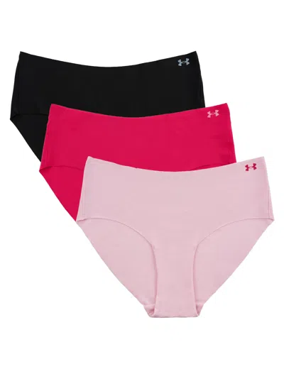 UNDER ARMOUR WOMEN'S PURE STRETCH 3-PACK NO SHOW HIPSTER