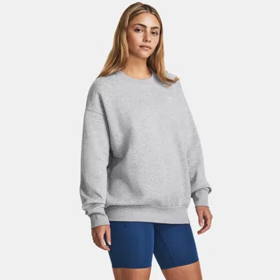 UNDER ARMOUR ICON FLEECE WOMEN'S OVERSIZED CREW MOD GRAY LIGHT HEATHER