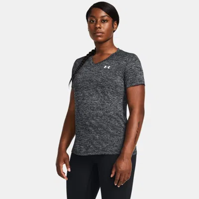 UNDER ARMOUR TECH™ TWIST WOMEN'S V-NECK SHORT SLEEVE BLACK