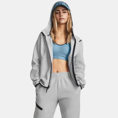 UNDER ARMOUR UNSTOPPABLE FLEECE WOMEN'S FULL-ZIP MOD GRAY