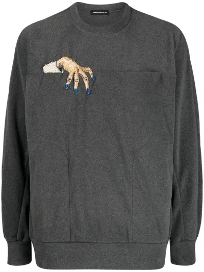 UNDERCOVER EMBROIDERED-MOTIF CREW-NECK SWEATSHIRT