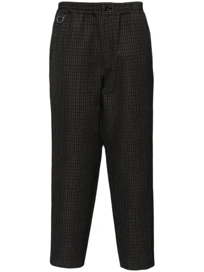 UNDERCOVER WINDOWPANE PATTERN CROPPED TROUSERS