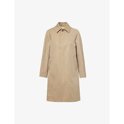 UNDERCOVER WOMENS BEIGE PLEATED TWO-WELT-POCKETS RELAXED-FIT COTTON-POPLIN TRENCH COAT