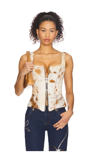UNDERSTATED LEATHER X REVOLVE COWHIDE BUSTIER