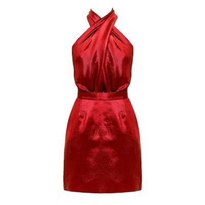 UNDRESS WOMEN'S AMANI RED SILK MINI COCKTAIL DRESS