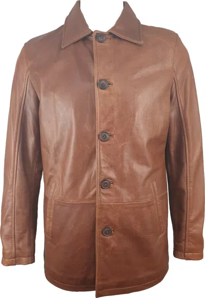 UNICORN LONDON UNICORN HERREN KLASSISCH MANTEL - ECHTES LEDER - BRÄUNEN JE