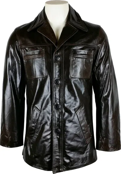 UNICORN LONDON UNICORN HERREN KLUG JACKE - ECHTLEDER JACKE - BRAUN 3Z