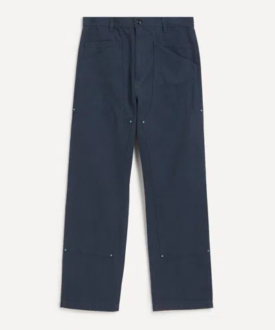 UNIFORM BRIDGE UNIFORM BRIDGE MENS NAVY DOUBLE KNEE STUD TROUSERS