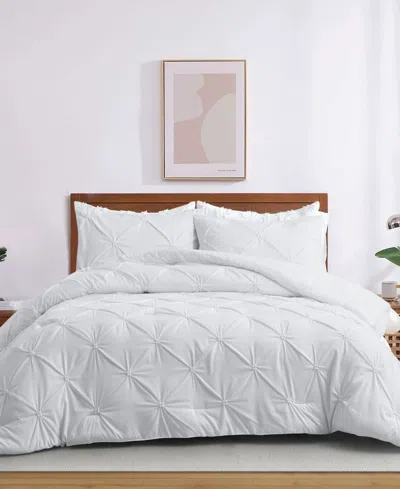 UNIKOME 3 PIECE PINCH PLEATED DOWN ALTERNATIVE COMFORTER SET, TWIN