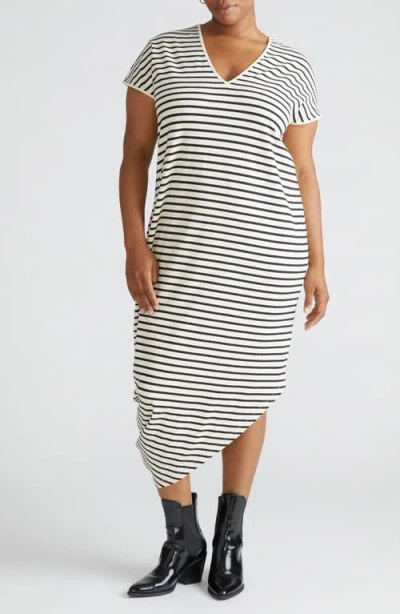 UNIVERSAL STANDARD UNIVERSAL STANDARD GENEVA ASYMMETRIC T-SHIRT DRESS