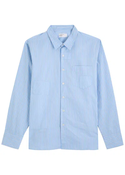 UNIVERSAL WORKS UNIVERSAL WORKS PATCHED STRIPED COTTON-POPLIN SHIRT