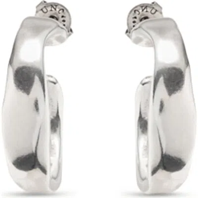 UNODE50 UNODE50 STERLING SILVER-PLATED WIDE HOOP EARRINGS