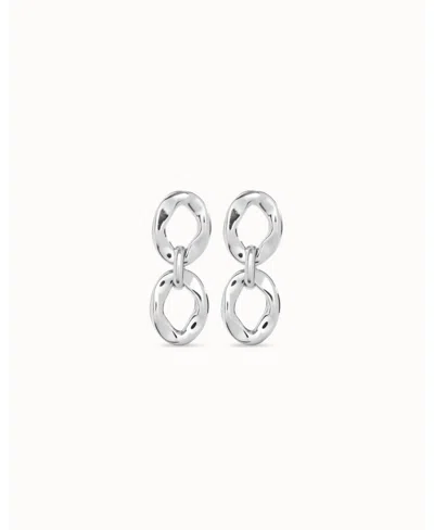 UNODE50 TWO ROUND LINKS METAL ALLOY EARRINGS