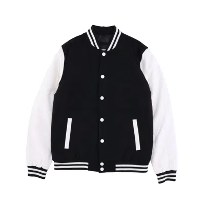 URBAN CLASSICS MEN'S COLLEGE JACKET OLDSCHOOL COLLEGE JACKET BLACK/WHITE