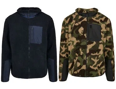 URBAN CLASSICS MEN URBAN CLASSICS HERREN SHERPA JACKE ÜBERGANGSJACKE FULL ZIP STEHKRAGEN