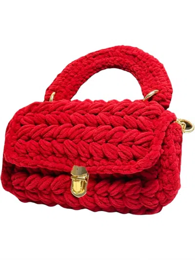 URBAN EXPRESSIONS WOMEN'S WOVEN CLUTCH BAG IN RED