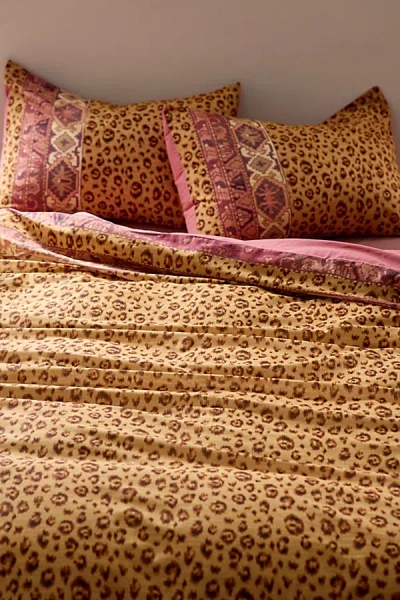 URBAN OUTFITTERS BOHO CHEETAH BORDER DUVET COVER IN CHEETAH AT URBAN OUTFITTERS