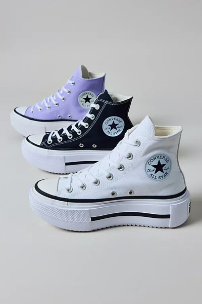 URBAN OUTFITTERS CONVERSE WOMEN'S CHUCK TAYLOR ALL STAR LIFT DOUBLE STACK SNEAKER IN WHITE/BLACK/WHITE, WOMEN'S AT UR