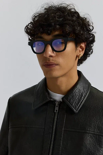 URBAN OUTFITTERS DIMITRI SQUARE BLUE LIGHT GLASSES IN BLACK, MEN'S AT URBAN OUTFITTERS