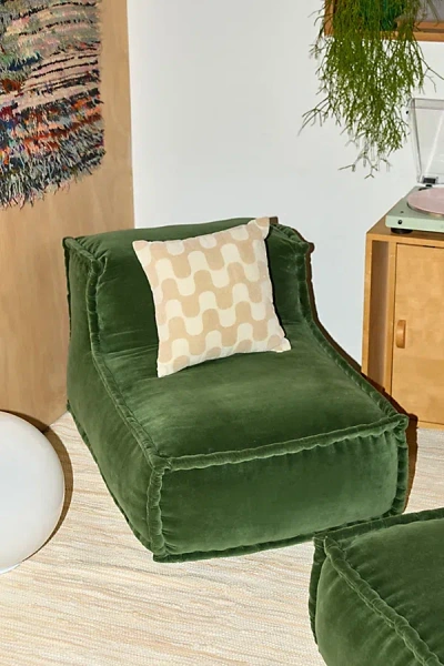 URBAN OUTFITTERS EVELYN VELVET BEAN BAG LOUNGE CHAIR IN GREEN AT URBAN OUTFITTERS