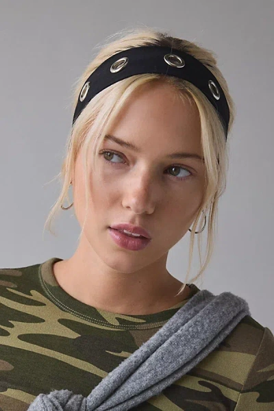 URBAN OUTFITTERS GROMMET SOFT AND STRETCHY SKINNY HEADBAND IN BLACK, WOMEN'S AT URBAN OUTFITTERS