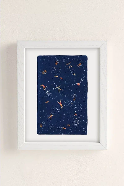 URBAN OUTFITTERS HELO BIRDIE SKY SWIM ART PRINT IN WHITE WOOD FRAME AT URBAN OUTFITTERS