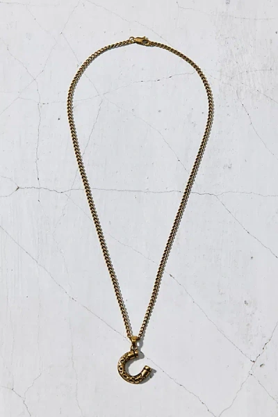 URBAN OUTFITTERS HORSESHOE PENDANT STAINLESS STEEL NECKLACE IN GOLD, MEN'S AT URBAN OUTFITTERS