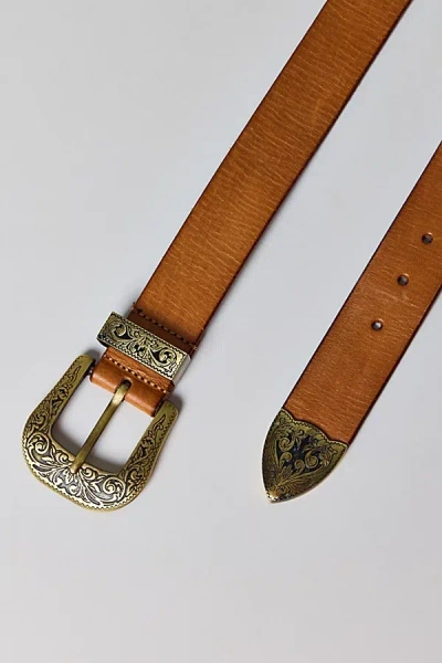 URBAN OUTFITTERS JENNIE WESTERN BELT IN TAN, WOMEN'S AT URBAN OUTFITTERS