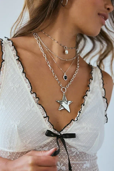 URBAN OUTFITTERS JUPITER STAR PENDANT LAYERING NECKLACE SET IN SILVER, WOMEN'S AT URBAN OUTFITTERS