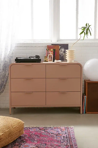 URBAN OUTFITTERS KANE 6-DRAWER DRESSER IN ROSE AT URBAN OUTFITTERS