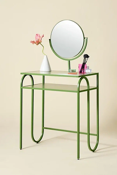 URBAN OUTFITTERS LUCIE SQUIGGLE IRON MIRROR VANITY IN GREEN AT URBAN OUTFITTERS