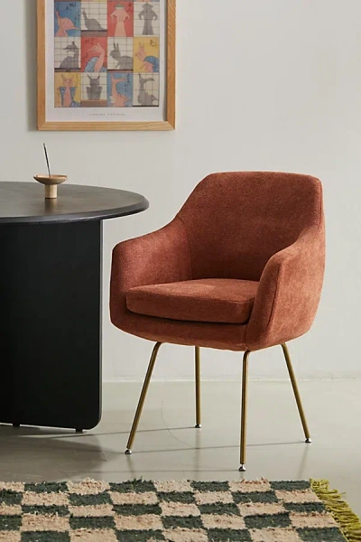 URBAN OUTFITTERS MERRITT UPHOLSTERED DINING CHAIR IN DARK ORANGE AT URBAN OUTFITTERS