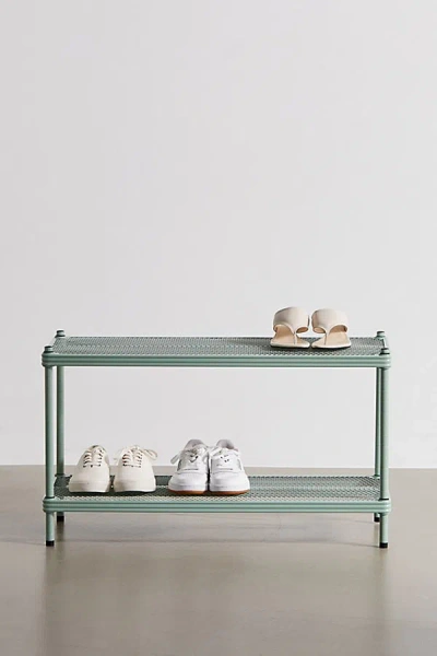 URBAN OUTFITTERS METAL SHOE RACK IN OLIVE AT URBAN OUTFITTERS