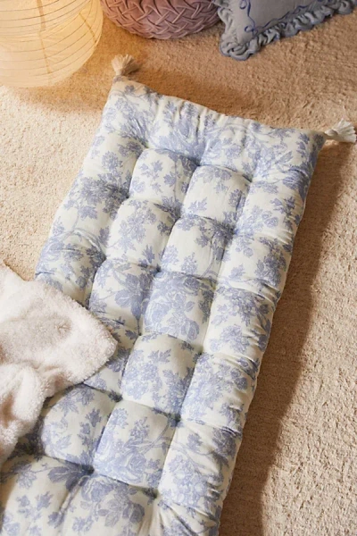 URBAN OUTFITTERS NIRVANA FLOOR CUSHION IN BLUE TOILE AT URBAN OUTFITTERS