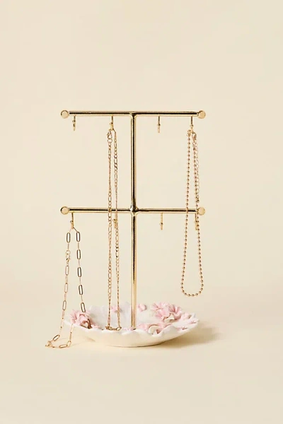 URBAN OUTFITTERS ORNATE ICON CERAMIC JEWELRY STAND IN WHITE AT URBAN OUTFITTERS