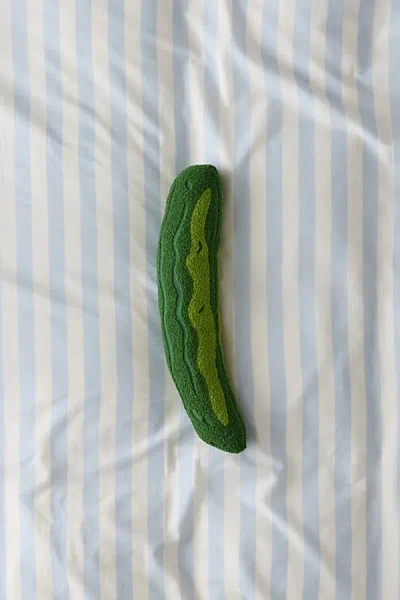 URBAN OUTFITTERS PICKLE SHAPED TUFTED THROW PILLOW IN GREEN AT URBAN OUTFITTERS