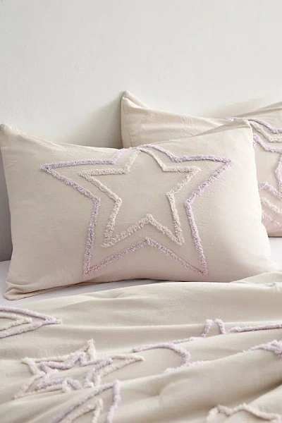 URBAN OUTFITTERS STAR ICON TUFTED SHAM SET IN PINK AT URBAN OUTFITTERS