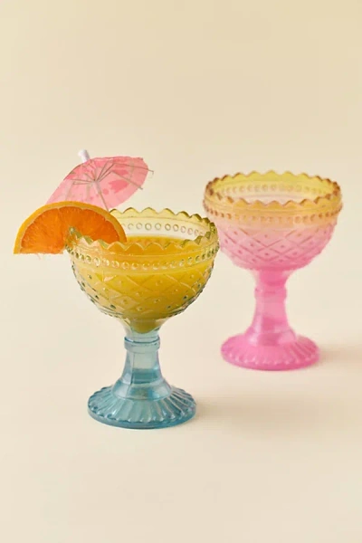 URBAN OUTFITTERS TROPICANA OMBRE GLASS GOBLET IN LIGHT BLUE AT URBAN OUTFITTERS