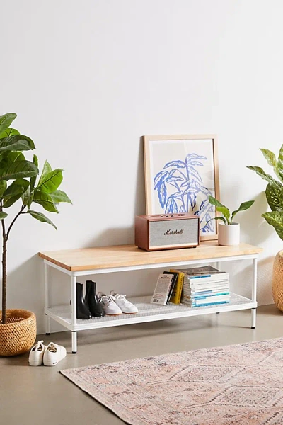 URBAN OUTFITTERS UTILITY STORAGE BENCH IN WHITE AT URBAN OUTFITTERS