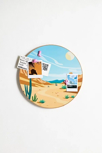 URBAN OUTFITTERS WESTERN ROUND CORK BOARD & ICON PIN SET IN TAN AT URBAN OUTFITTERS