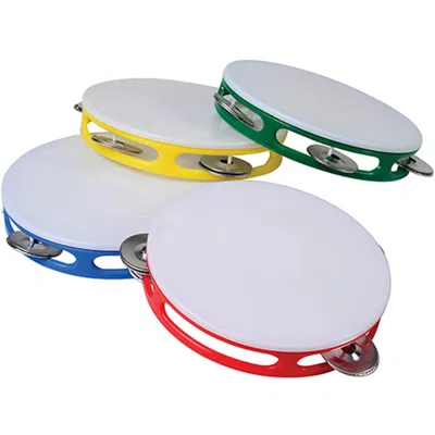 US TOY COMPANY US TOY 5.5 IN. PRIMARY COLOR TAMBOURINES TOY - 4 ASSORTED COLOR