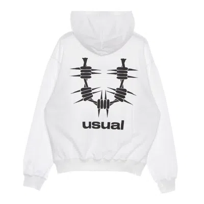 USUAL MEN'S LIGHTWEIGHT HOODED SWEATSHIRT OG HOODIE WHITE